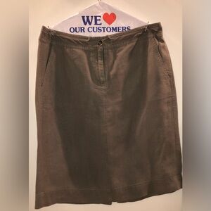 Talbots Pure Irish Linen Pencil Skirt in Khaki Green